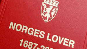 Nærbilde forside Norges Lover