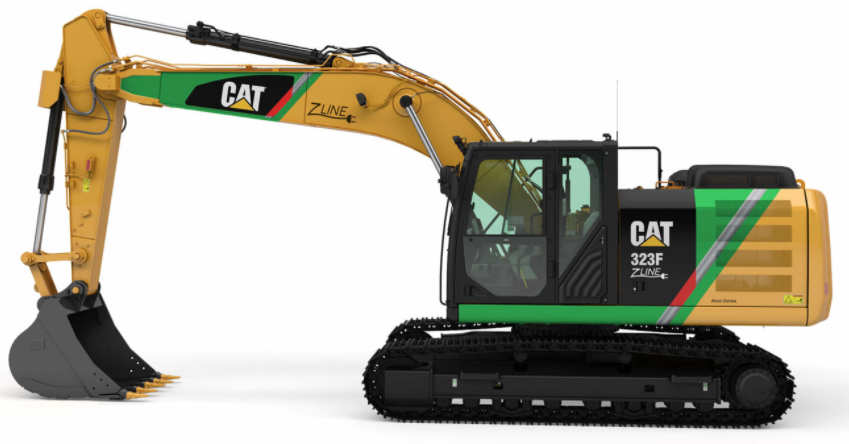 Gul elektrisk gravmaskin merket CAT